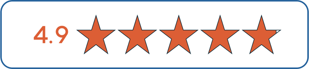 A star rating showing a score of 4.9 out of 5